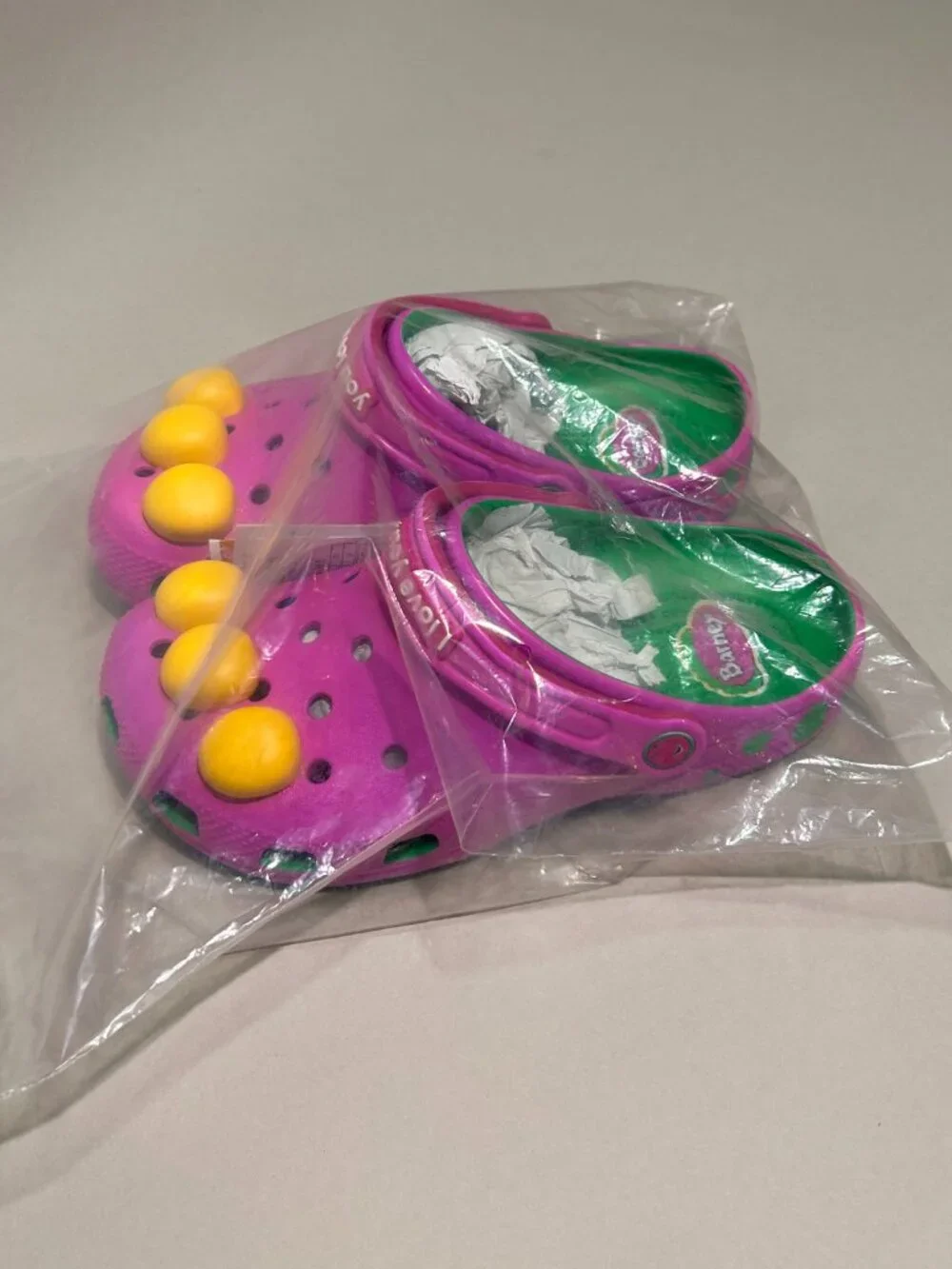 Crocs x Barney Classic Clog in Purple & Green — size J4
